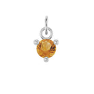 Tiny 14K white gold Citrine birthstone charm handmade in the USA