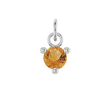 3mm citrine gemstone prong-set charm variant--14K-white-gold