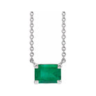 Elegant emerald-cut emerald pendant in 14K yellow gold‚Äîrefined birthstone necklace with timeless appeal