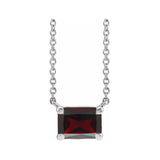 Elegant emerald-cut garnet pendant in 14K yellow gold‚Äîrefined birthstone necklace with timeless appeal variant--14K-white-gold