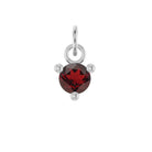 Prong-set 3mm garnet birthstone charm for necklace or bracelet