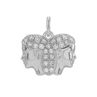 Gemini zodiac charm in 14K white gold with .01ct diamond