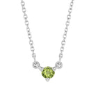 14K white gold-Peridot-Solitaire-Necklace-Lovely-Birthstone-Necklace