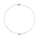 14K white gold Peridot bracelet featuring a bezel-set birthstone creating the most adorable birthstone bracelet