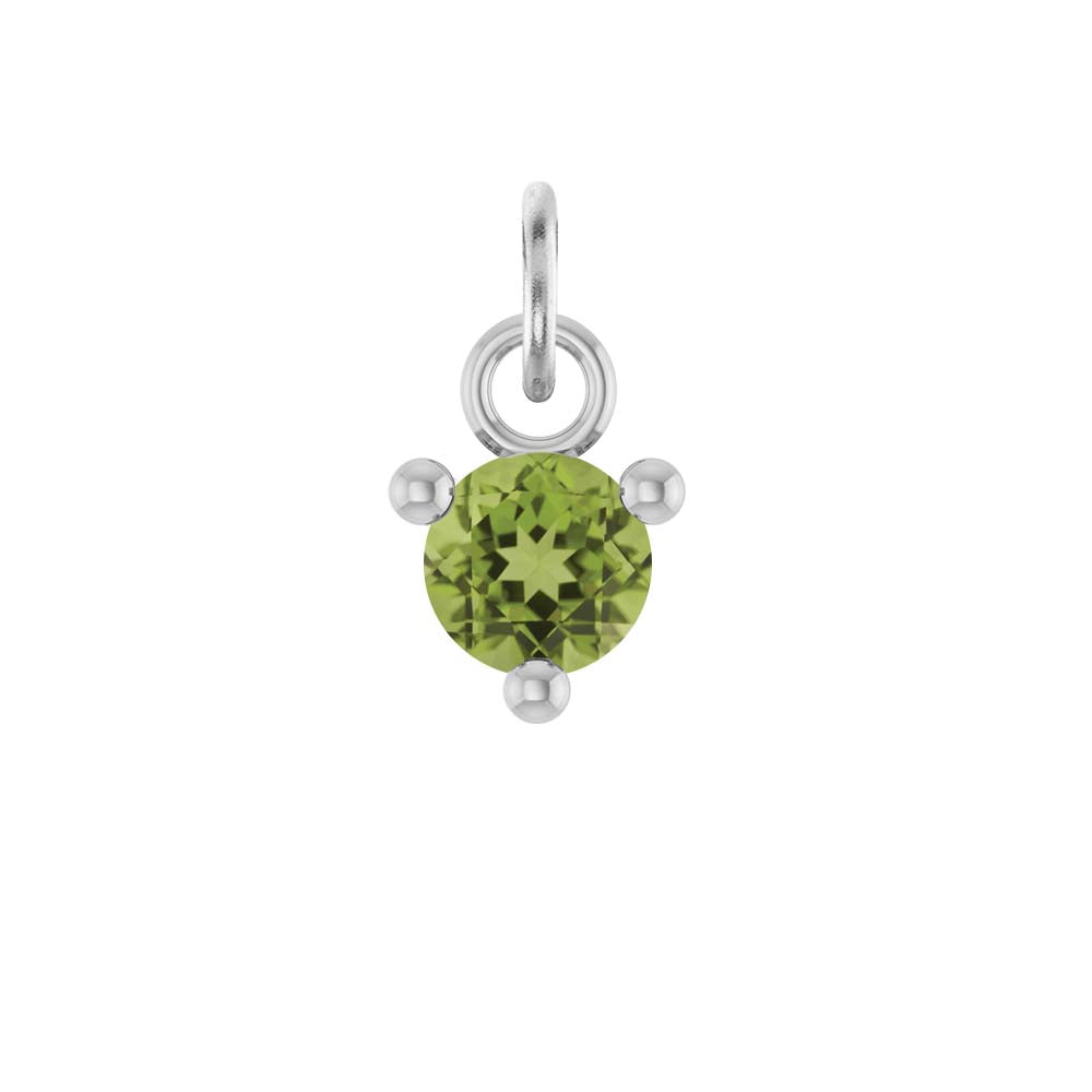 Tiny 14K white gold Peridot birthstone charm handmade in the USA variant--Peridot variant--14K-white-gold