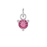 Tiny 14K white gold Pink Topaz birthstone charm handmade in the USA variant--Pink-Topaz variant--14K-white-gold