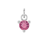3mm pink tourmaline gemstone charm variant--14K-white-gold