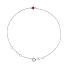 14K white gold Ruby bracelet featuring a bezel-set birthstone creating the most adorable birthstone bracelet