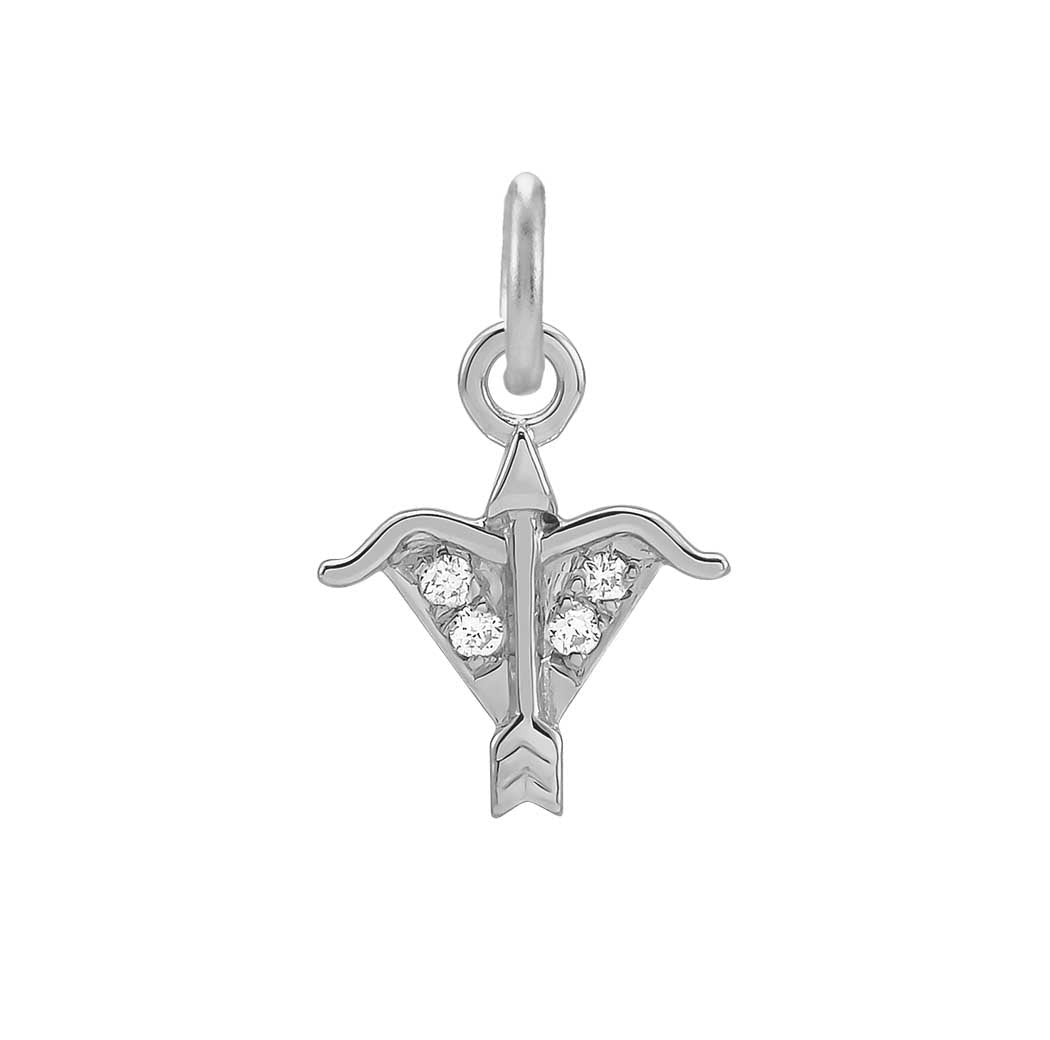 Sagittarius zodiac charm in 14K gold with pavé diamond detailing