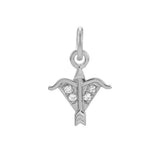 Sagittarius zodiac charm in 14K gold with pavé diamond detailing variant--14K-white-gold