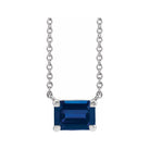 Elegant emerald-cut sapphire pendant in 14K yellow gold‚Äîrefined birthstone necklace with timeless appeal