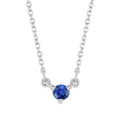 14K white gold-Sapphire-Solitaire-Necklace-Lovely-Birthstone-Necklace