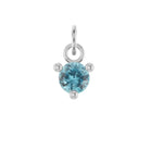 Tiny 14K white gold Swiss Topaz birthstone charm handmade in the USA