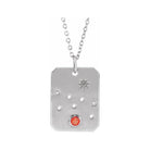 14K white gold Taurus constellation necklace with diamonds and birthstone on gold chain