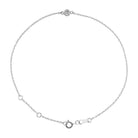 14K white gold White Sapphire bracelet, 14K white gold White Sapphire birthstone bracelet, 14K white gold White Sapphire gemstone bracelet