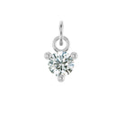 Tiny 14K white gold White Sapphire birthstone charm handmade in the USA