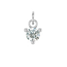 Prong-set 3mm white diamond charm