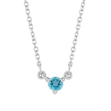 Tiny birthstone pendant in 14K white gold with a faceted zircon center for subtle sparkle. variant--14K-white-gold
