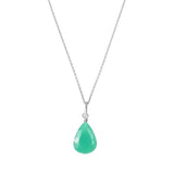 Modern chrysoprase necklace crafted in 14K white gold white gold variant--14K-white-gold variant--Chrysoprase
