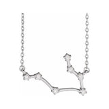Personalized astrology pendant for Gemini with sparkling diamond details variant--14K-white-gold