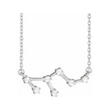 Personalized astrology pendant for Leo with sparkling diamond details variant--14K-white-gold