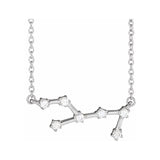 Virgo diamond zodiac necklace in 14K gold with celestial charm design variant--14K-white-gold