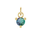 Tiny 14K yellow gold Alexandrite birthstone charm handmade in the USA