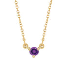 14K yellow gold-Amethyst-Solitaire-Necklace-Lovely-Birthstone-Necklace