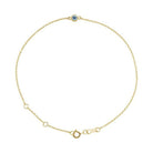 14K yellow gold Aquamarine bracelet featuring a bezel-set birthstone creating the most adorable birthstone bracelet