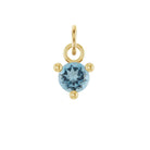 Aquamarine charm for March in 14K gold