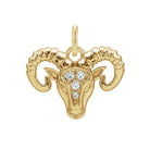 Aries zodiac charm in 14K yellow gold with .01ct diamond