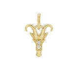 Capricorn zodiac charm in 14K yellow gold with .01ct diamond(Dec-22---Jan-19) variant--Capricorn variant--14K-yellow-gold