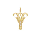 Capricorn zodiac charm in 14K yellow gold with .01ct diamond