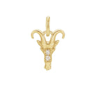 Delicate Capricorn astrology charm featuring tiny diamonds and gold