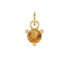 Tiny 14K yellow gold Citrine birthstone charm handmade in the USA