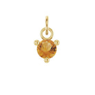 November citrine charm in 14K gold