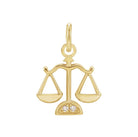 Libra zodiac charm in 14K yellow gold with .01ct diamond