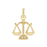 Delicate Libra astrology charm featuring tiny diamonds and gold variant--14K-yellow-gold