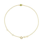 14K yellow gold Peridot bracelet featuring a bezel-set birthstone creating the most adorable birthstone bracelet