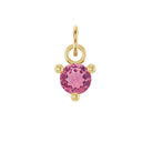 Tiny 14K yellow gold Pink Topaz birthstone charm handmade in the USA
