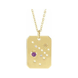 14K yellow gold Sagittarius constellation necklace with diamonds and birthstone on gold chain(Nov-22---Dec-21) variant--Sagittarius variant--14K-yellow-gold
