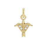 Sagittarius zodiac charm in 14K yellow gold with .01ct diamond(Nov-22---Dec 21) variant--Sagittarius variant--14K-yellow-gold