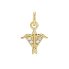 Sagittarius zodiac charm in 14K yellow gold with .01ct diamond