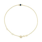14K yellow gold Sapphire bracelet featuring a bezel-set birthstone creating the most adorable birthstone bracelet