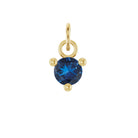 Tiny 14K yellow gold Sapphire birthstone charm handmade in the USA