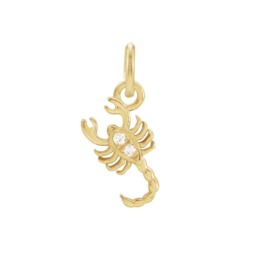 Scorpio zodiac charm in 14K yellow gold with .01ct diamond