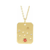 14K yellow gold Taurus constellation necklace with diamonds and birthstone on gold chain(Apr-20---May-20) variant--Taurus variant--14K-yellow-gold