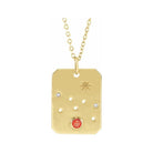 14K yellow gold Taurus constellation necklace with diamonds and birthstone on gold chain