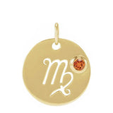 14K yellow gold Virgo Gemstone Zodiac Charm, Virgo gemstone charm, Virgo charm (Aug 23 - Sep 22) variant--Virgo variant--14K-yellow-gold