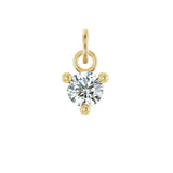 Tiny 14K yellow gold White Sapphire birthstone charm handmade in the USA variant--White-Sapphire variant--14K-yellow-gold